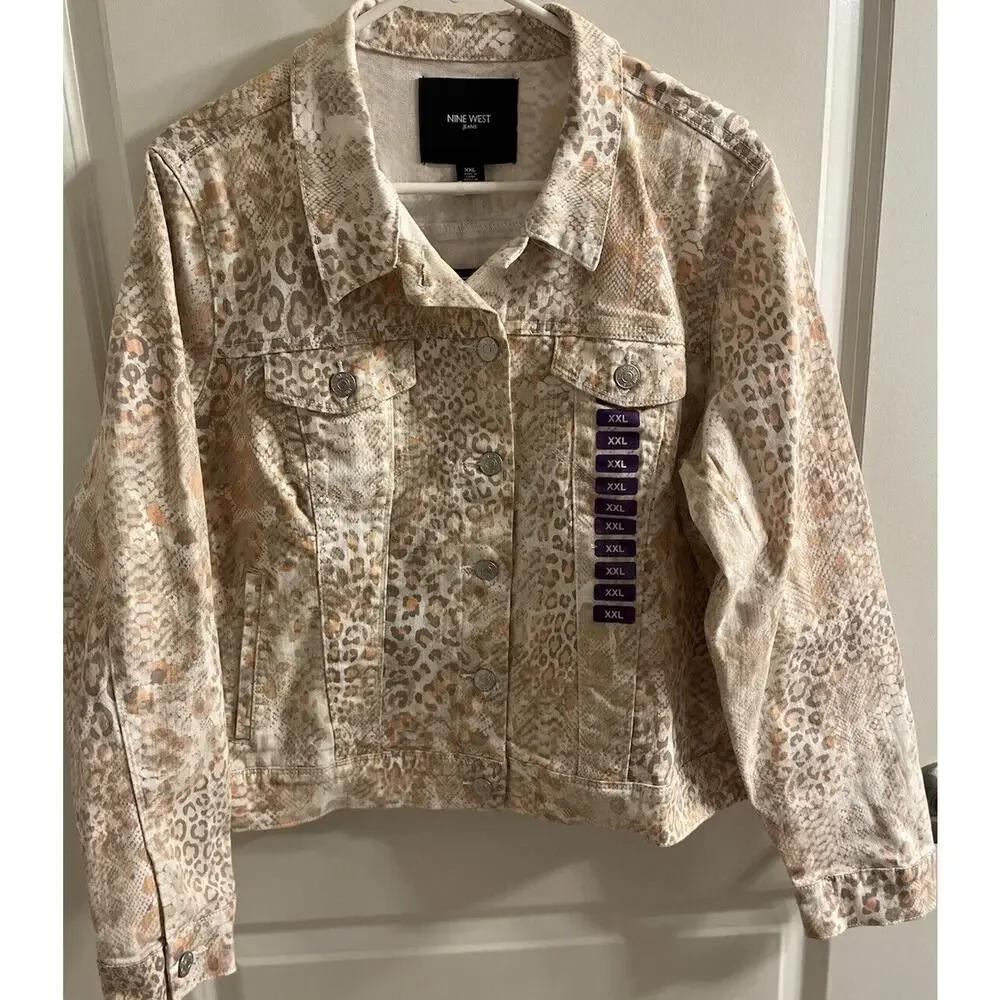 NWT Nine West Jeans Women's Size XXL Exotic Leopard Print Sarah Jacket‎ - Picture 4 of 6